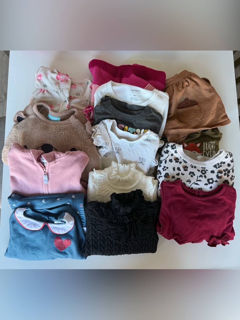 14pc Girls 18M Fall Clothing Lot | Sweaters, Fleece, Outfit + More